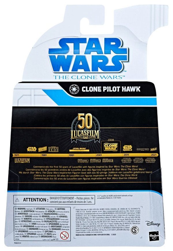 Star Wars The Black Series - Clone Pilot Hawk (The Clone Wars) 50th Anniversary