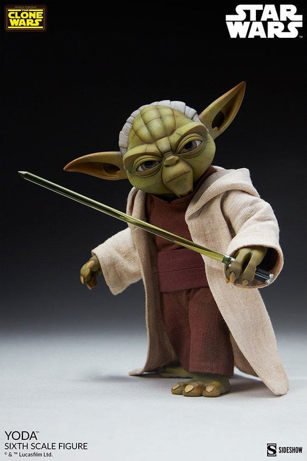 PREORDER: SIDESHOW COLLECTIBLES - Star Wars The Clone Wars Actionfigur 1/6 Yoda 14 cm