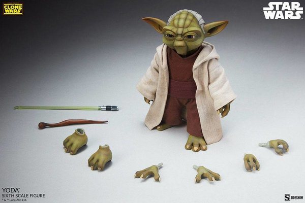 PREORDER: SIDESHOW COLLECTIBLES - Star Wars The Clone Wars Actionfigur 1/6 Yoda 14 cm